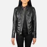 Women Jotan Black Leather Biker Jacket